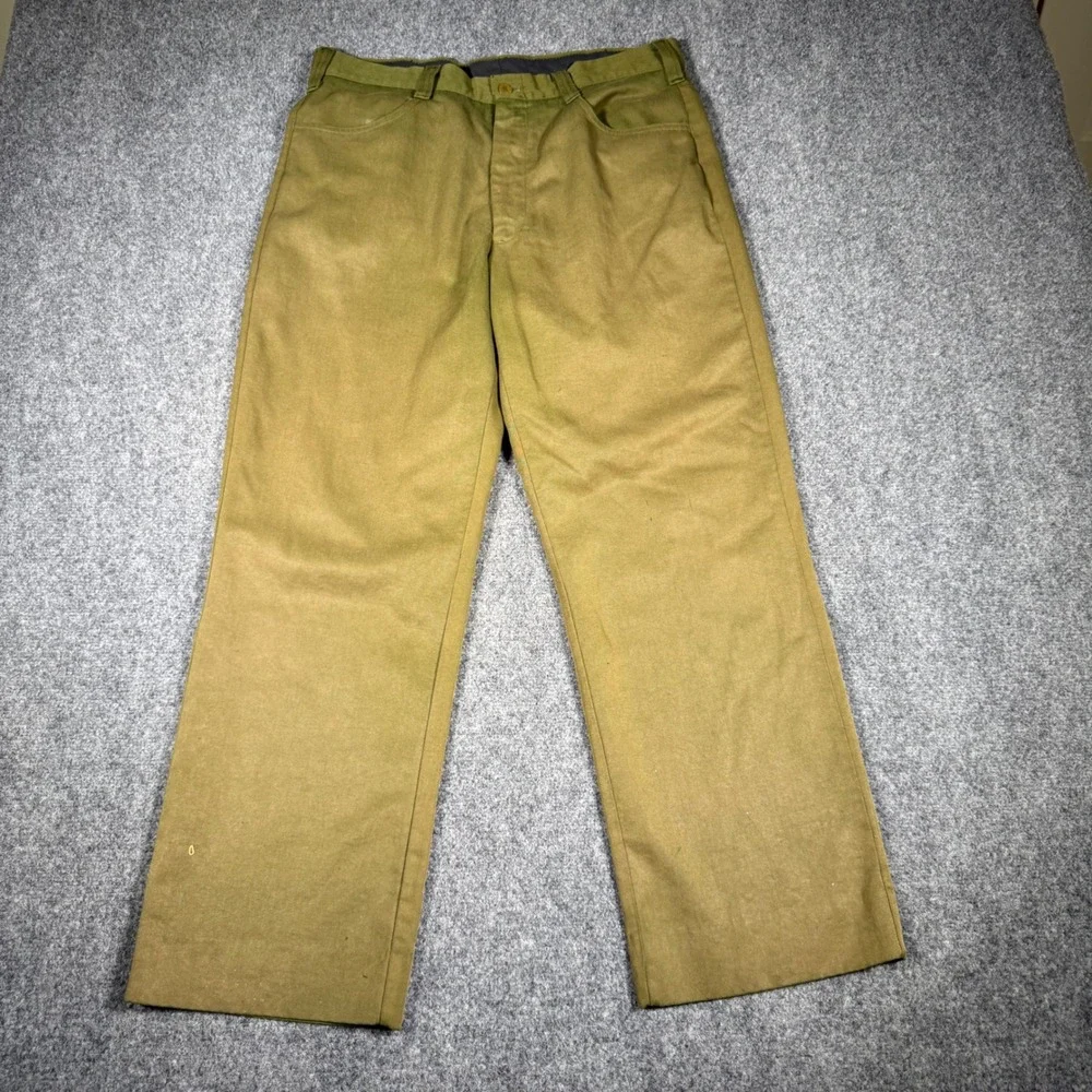 Vintage Wildland Firefighting Pants Men's 34x29 Aramid Green 1989 FSS - Picture 1 of 14